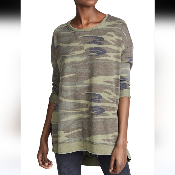 Z Supply Camo Print The Weekender Pullover XS - Picture 3 of 12